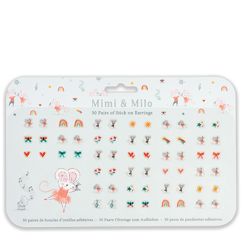 stick on earrings (30 pairs) - mouse ballet