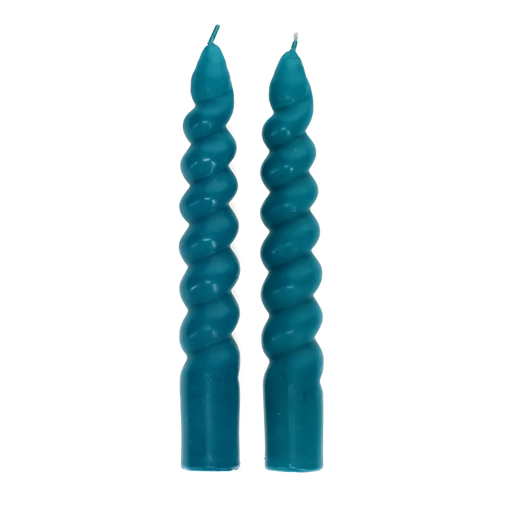 bougies torsadées (pack de 2) - bleu foncé