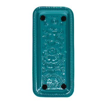 plateau à bibelots rectangulaire en émail - bleu
