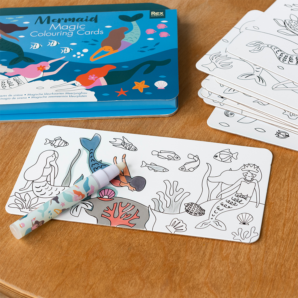 magic water colouring cards - mermaid