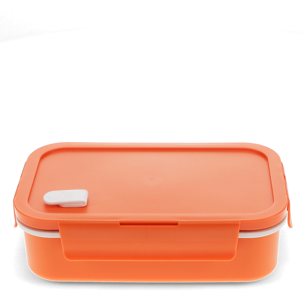 double wall lunch box with divider - orange