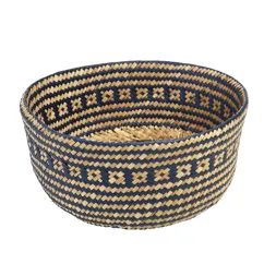 small seagrass basket - navy blue