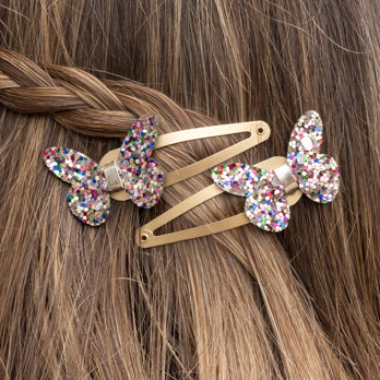 glitter-butterfly-haar-clips fairies in the garden (2-er set)