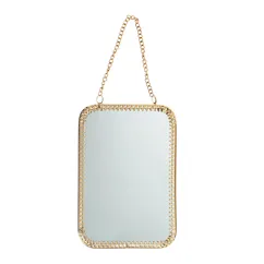 rectangular hanging mirror (15.5cm x 10.5cm) - gold tone rectangular hanging mirror (15.5cm x 10.5cm) - gold tone