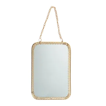 rectangular hanging mirror (15.5cm x 10.5cm) - gold tone rectangular hanging mirror (15.5cm x 10.5cm) - gold tone