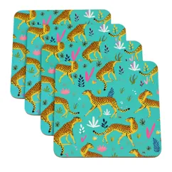 coasters (set of 4) - cheetah coasters (set of 4) - cheetah