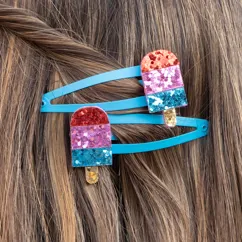 glitter hair clips (set of 2) - ice lolly glitter hair clips (set of 2) - ice lolly