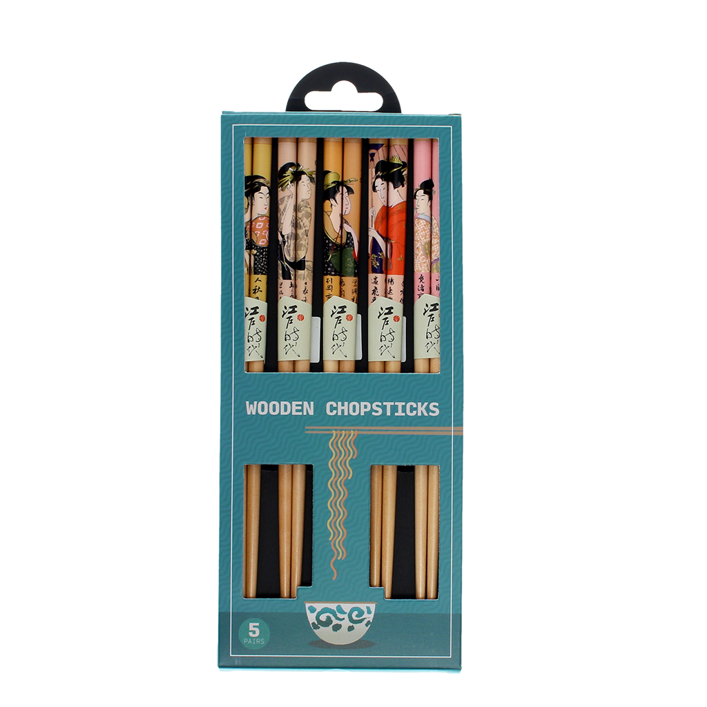 wooden chopsticks (pack of 5 pairs) - geisha