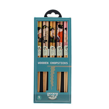 essstäbchen aus holz (5-er packung) - geisha