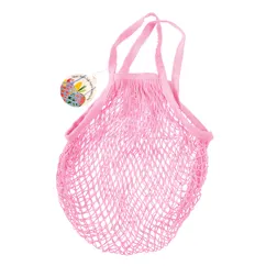netzeinkaufstasche aus biobaumwolle in baby pink