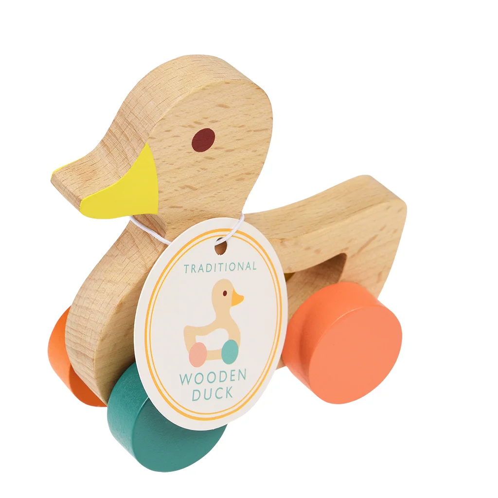 juguete de madera para empujar - pato