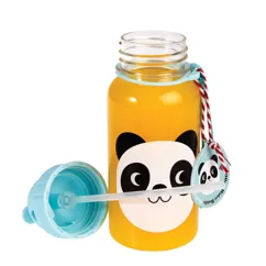 children's water bottle with straw 500ml - miko the panda