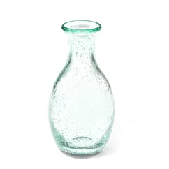 hand blown bubble glass vase (14cm) - blue hand blown bubble glass vase (14cm) - blue