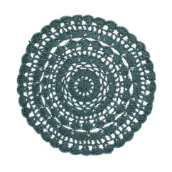 crochet placemat - teal