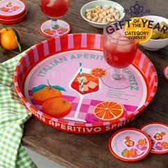 round metal serving tray - aperitivo spritz
