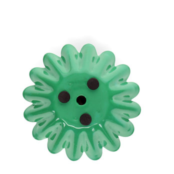emaille-kerzenhalter mit gewölbtem tropfschutz in blumenform - dunkelgrün