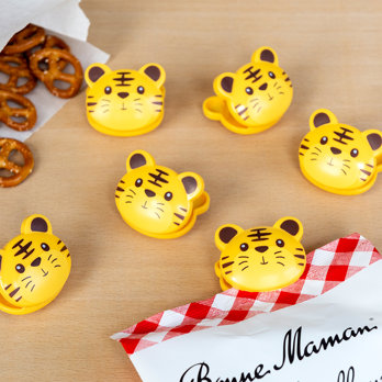 bag clips (set of 6) - tiger