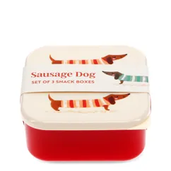 snack boxes (set of 3) - sausage dog snack boxes (set of 3) - sausage dog