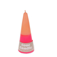 small two-colour cone candle - pink-orange