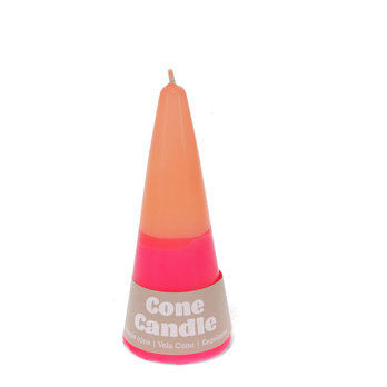 small two-colour cone candle - pink-orange