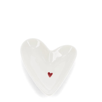 mini glossy ceramic trinket dish - heart