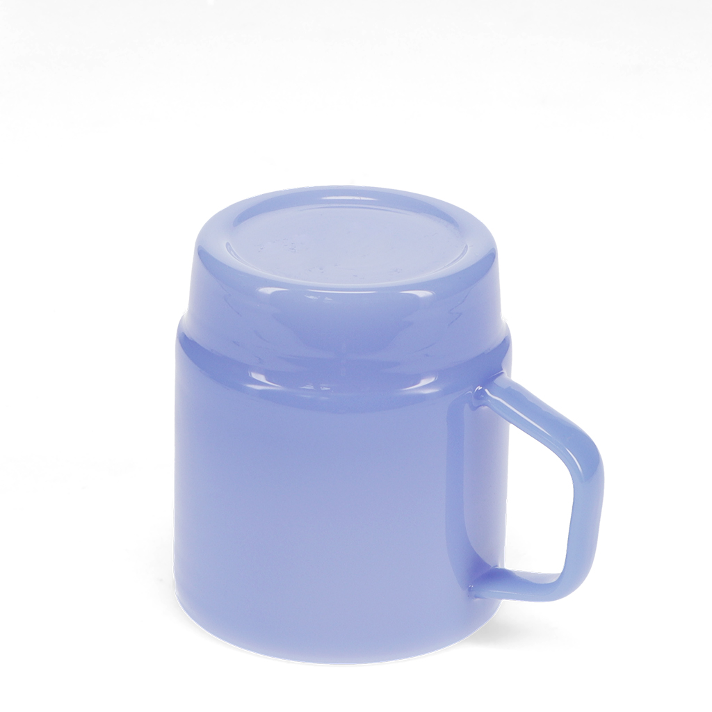 tasse à café empilable en verre 280ml - bleu laiteux