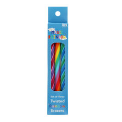 twisted rainbow erasers (set of 3)