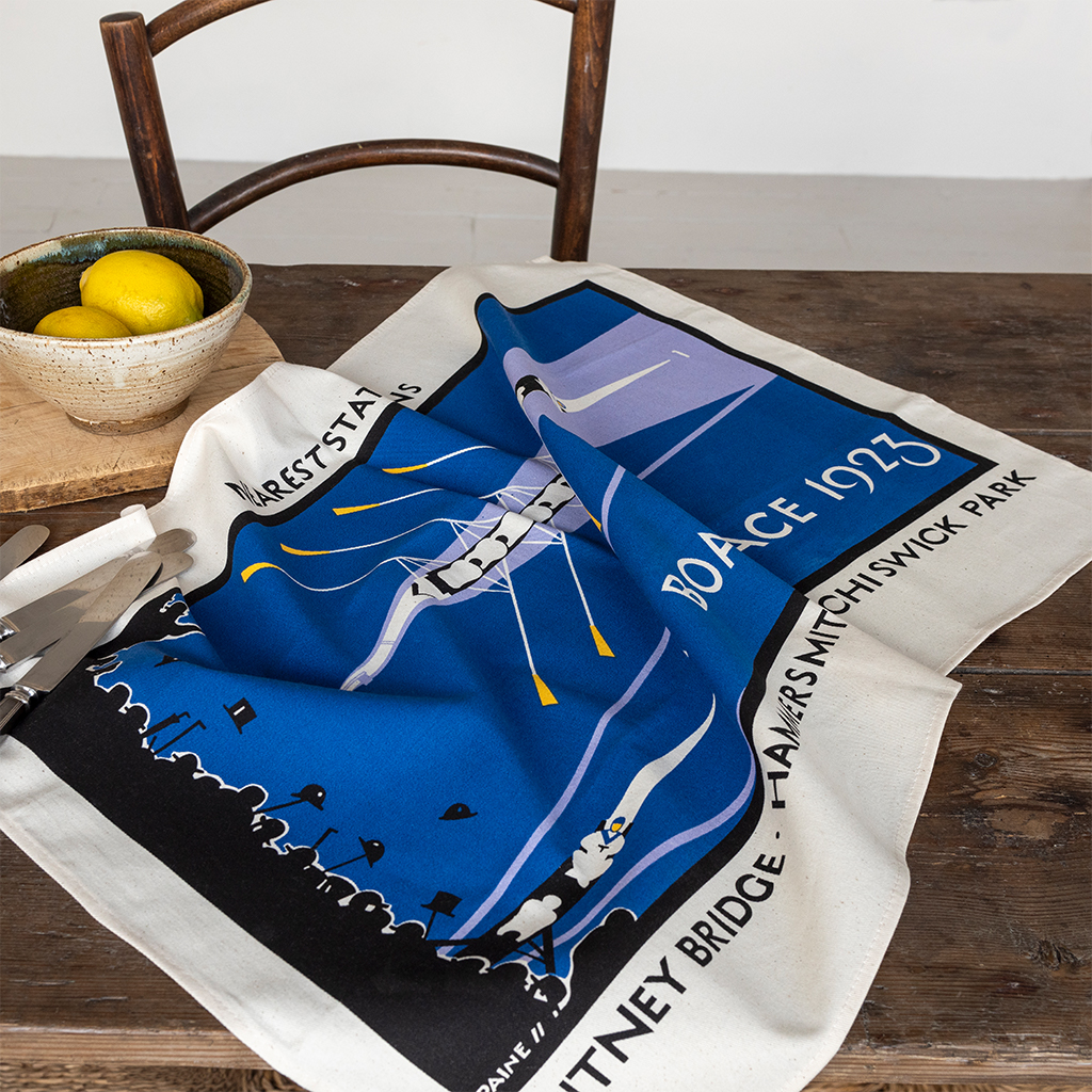 torchon en coton - affiche tfl vintage "boat race"