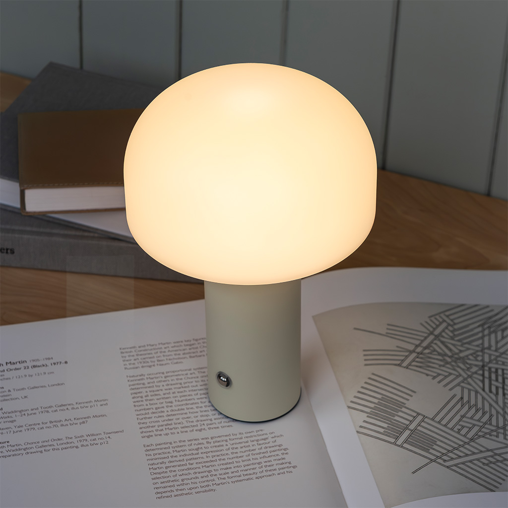 usb rechargeable mushroom touch lamp - grey