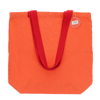 zweifarbige tragetasche aus baumwolle - koralle