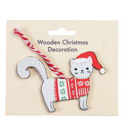 weihnachtsdekoration graue katze