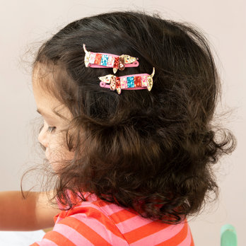 pinces à cheveux à paillettes sausage dog (lot de 2)