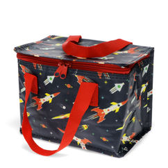 isolierte snacktasche space age rocket