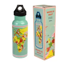 stainless steel bottle 500ml - world map stainless steel bottle 500ml - world map