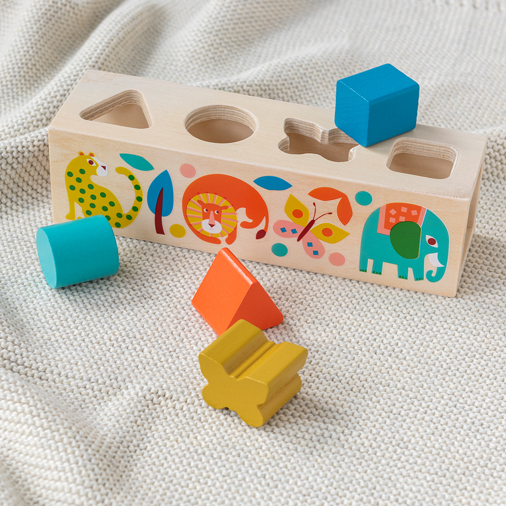 wooden shape sorter - wild wonders