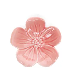 plat à fleurs en céramique 11cm - rose plat à fleurs en céramique 11cm - rose