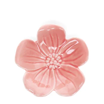 plat à fleurs en céramique 11cm - rose plat à fleurs en céramique 11cm - rose