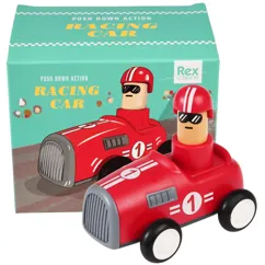 push down action racing car - red