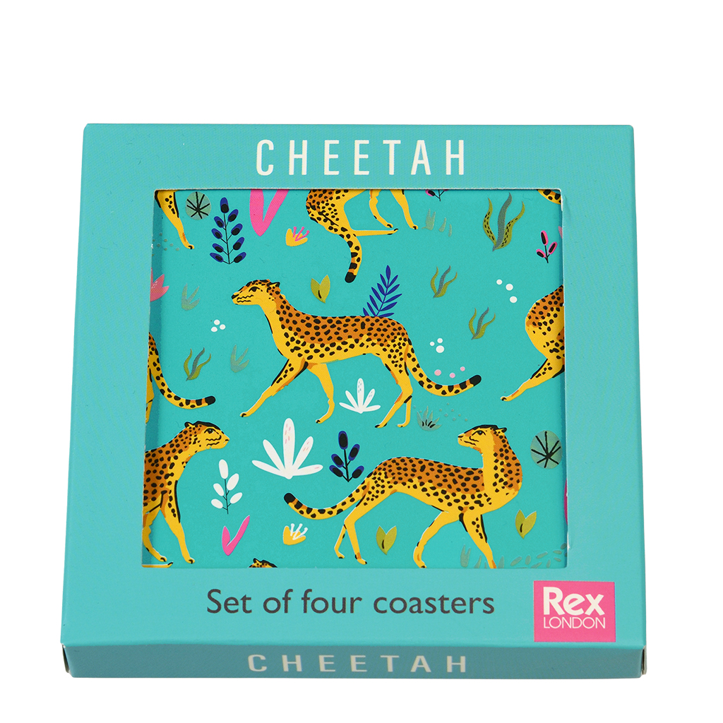 sous-verres cheetah (ensemble de 4)