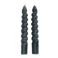 twisted candles (pack of 2) - dark grey