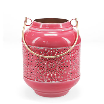 teelichthalter aus emaille - lebhaftem pink