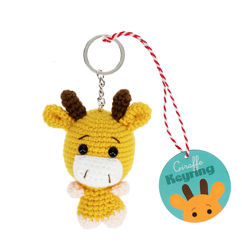crochet keyring bag charm - giraffe