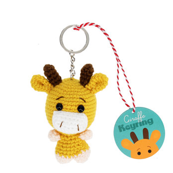 crochet keyring bag charm - giraffe