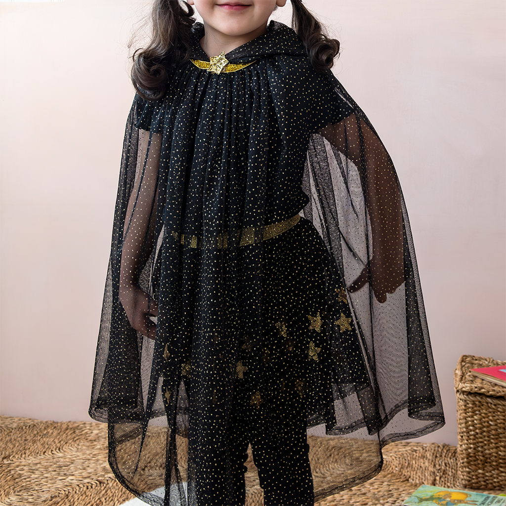 children's glitter cape - black