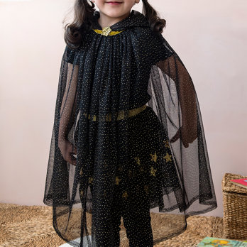 glitzerumhang für kinder - schwarz
