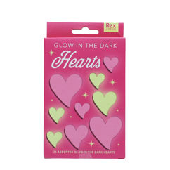 hearts autocollants phosphorescents (boîte de 24)