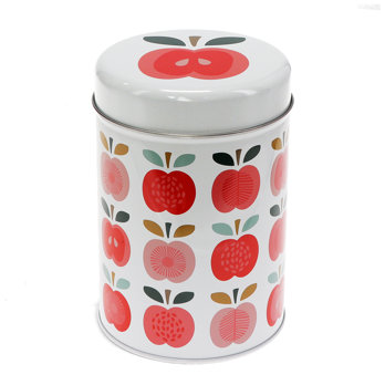 canister storage tin - vintage apple