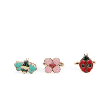 glitter rings (set of 3) - ladybird glitter rings (set of 3) - ladybird