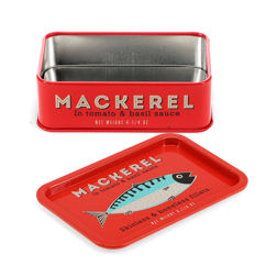 mini storage tin with lid - mackerel 