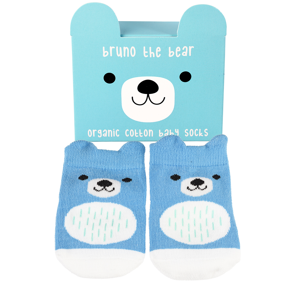 pair of baby socks - bruno the bear